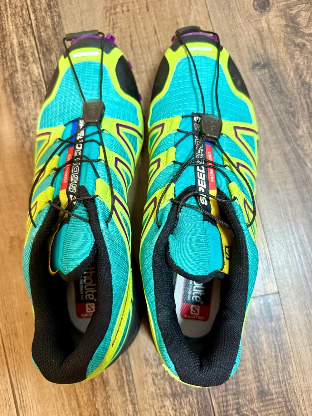 Salomon women/men Trail running Shoes - Teal & Yellow
